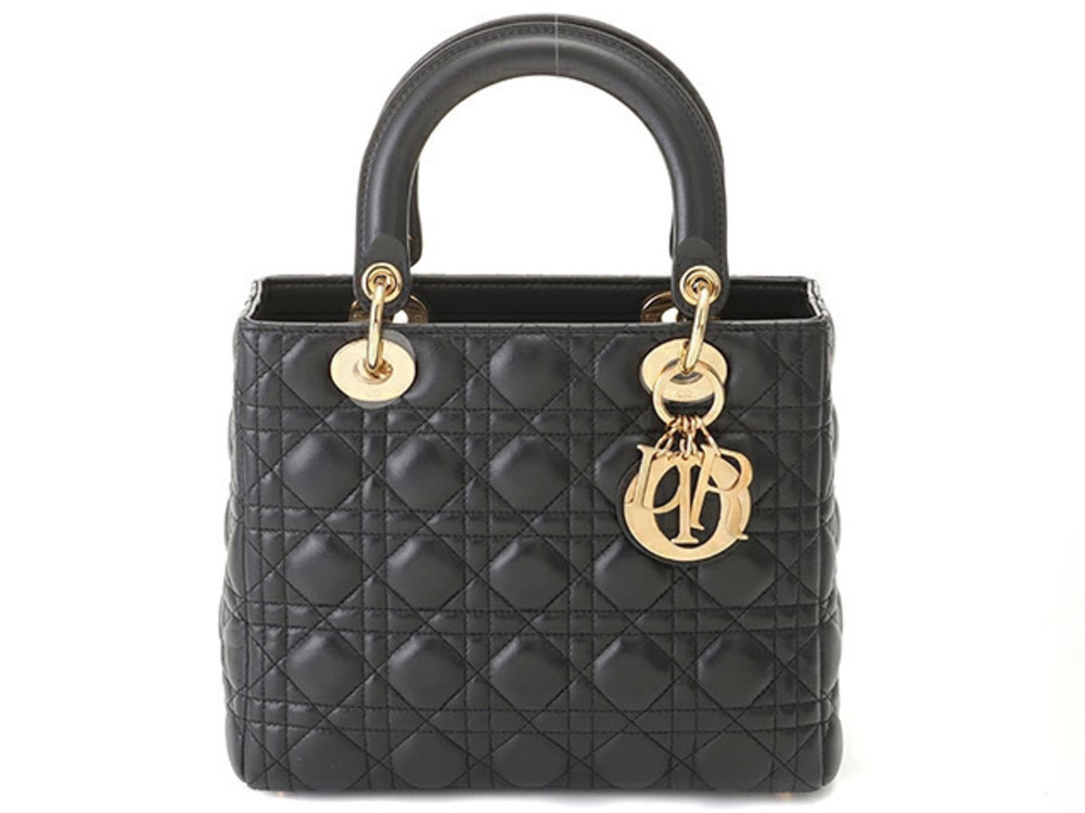Christian Dior Cannage Lady Handbag Black